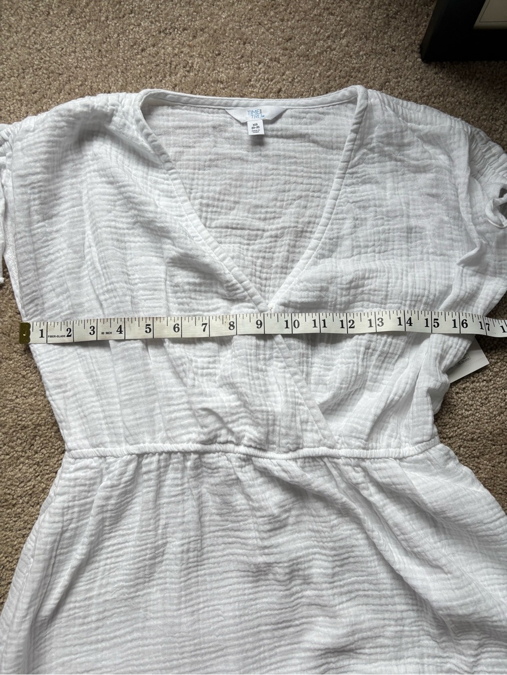 Time and Tru White V-Neck Summer Dress - Picture 12 of 15